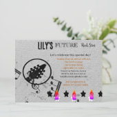 Future Rock Star Baby shower Uitnodiging (Staand voorkant)