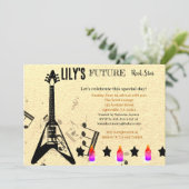 Future Rock Star Baby shower Uitnodiging (Staand voorkant)