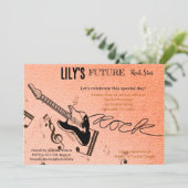 Future Rock Star Baby shower Uitnodiging (Staand voorkant)