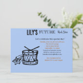 Future Rock Star Baby shower Uitnodiging (Staand voorkant)