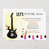 Future Rock Star Baby shower Uitnodiging (Voorkant / Achterkant)