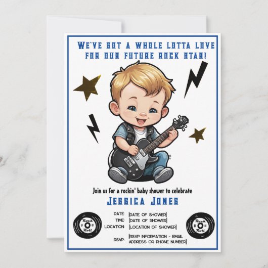 Future Rock Star Rock N Roll Lotta Love Baby Boy Kaart (Voorkant)