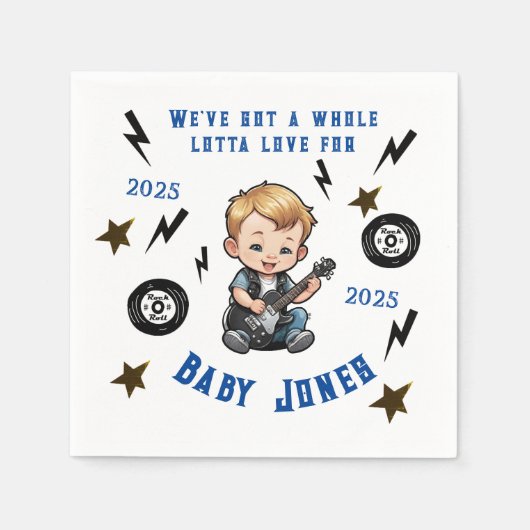 Future Rocker Rock N Roll Lotta Love Baby Boy Servet (Voorkant)