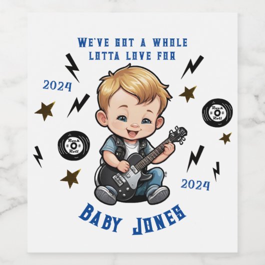 Future Rocker Rock N Roll Lotta Love Baby Boy Wijn Etiket (Enkel label)