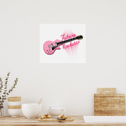Future Rockstar pink guitar poster (Keuken)