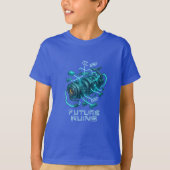  FUTURE RUINS – Glowing Cyber Engine Design T-shirt (Voorkant)