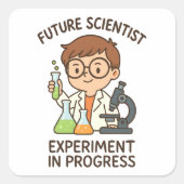 Future Scientist - Experiment in ontwikkeling Vierkante Sticker (Voorkant)