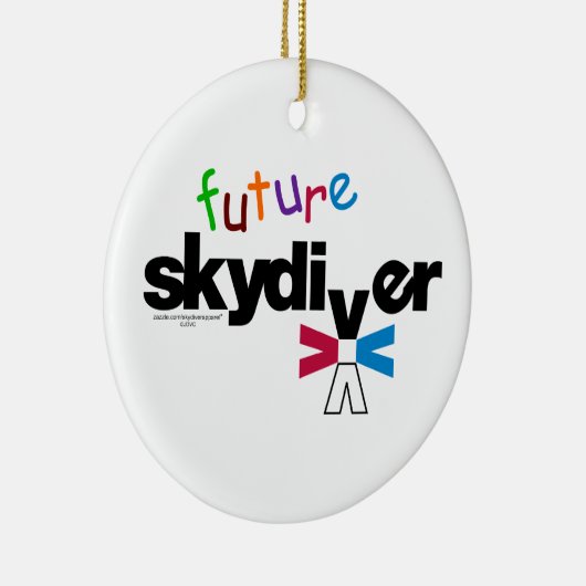 Future Skydiver Keramisch Ornament (Rechts)