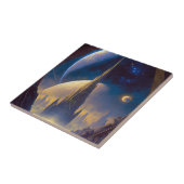 Future Space City Sci-Fi Art keramische tegel Tegeltje (Zijkant)