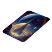 Future Space City Sci-Fi Art Magnet Magneet (Linkerzijde)