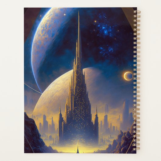 Future Space City Sci-Fi Art Planner (Achterkant)