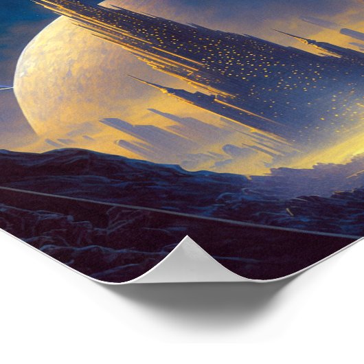 Future Space City Sci-Fi Art Poster (Hoek)