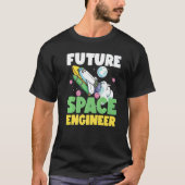 Future Space Engineer Rocket In Galaxy T-shirt (Voorkant)