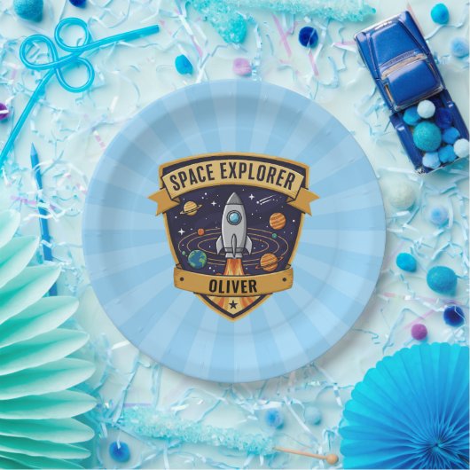 Future Space Explorer Papieren Bordje (Feest)
