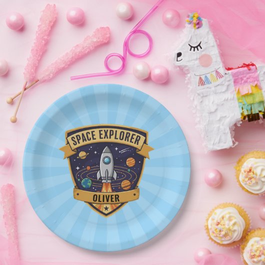 Future Space Explorer Papieren Bordje (Feest)
