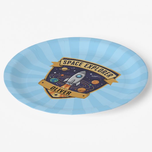 Future Space Explorer Papieren Bordje (Gekanteld)