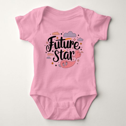 Future Star - grillig Baby Bump Design Romper (Voorkant)
