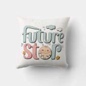 Future Star - Schattigee voetafdrukken van de Baby Kussen (Achterkant)