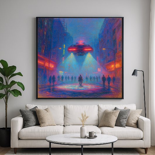 Future Street Police - Pastel schilderstijl kunst Poster