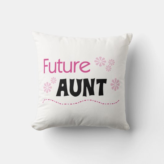 Future Tante Zwart en Roze T-shirts en geschenken Kussen (Voorkant)