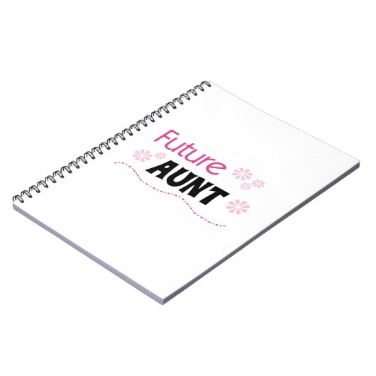Future Tante Zwart en Roze T-shirts en geschenken Notitieboek (Linkerzijde)