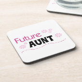 Future Tante Zwart en Roze T-shirts en geschenken Onderzetter (Linkerzijde)