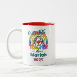 Future Teacher Personalized  Tweekleurige Koffiemok