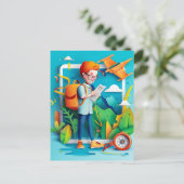 Future Travel Influencer Dream for Kids Feestdagenkaart (Staand voorkant)