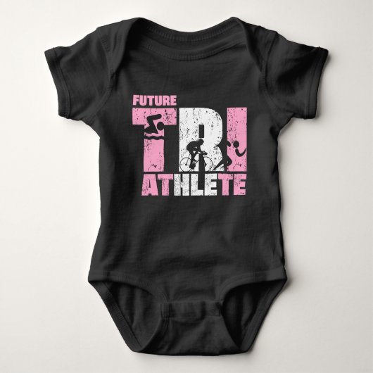 Future Triathlete Triathlon Baby Girl Newborn Gift Romper (Voorkant)