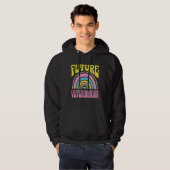 Future Veterinarian Bright Retro Rainbow Veterinar Hoodie (Voorkant volledig)