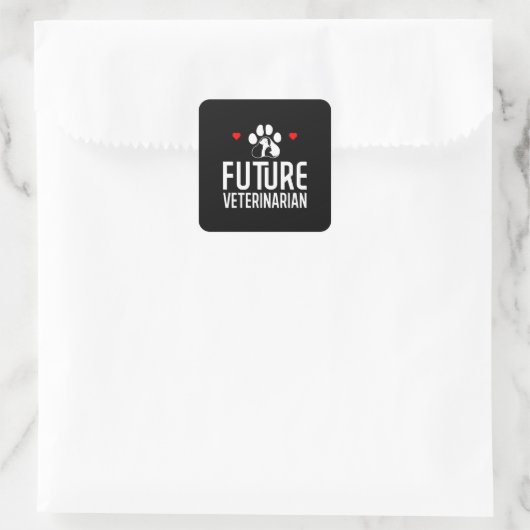 Future Veterinarian Vierkante Sticker (Tas)