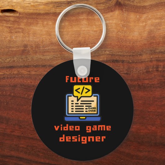 Future Video Game Designer Programmer Coder Sleutelhanger (Voorkant)