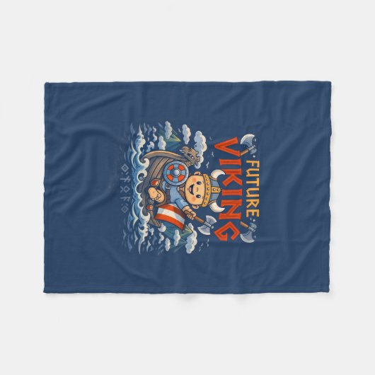Future Viking Funny Norwegian Fleece Blanket (Voorkant (Horizontaal))