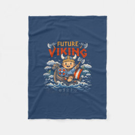 Future Viking Funny Norwegian Fleece Blanket