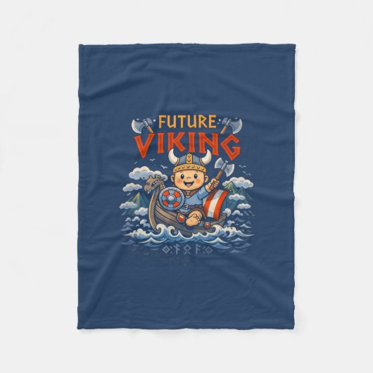 Future Viking Funny Norwegian Fleece Blanket (Voorkant)