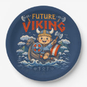 Future Viking Funny Norwegian Paper Plates Papieren Bordje (Voorkant)