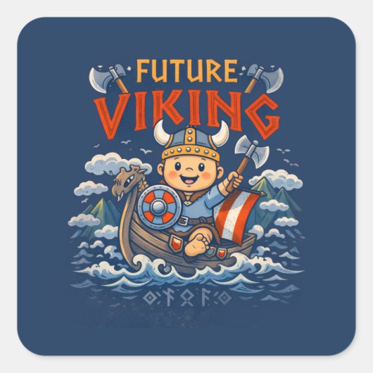 Future Viking Funny Norwegian Stickers (Voorkant)