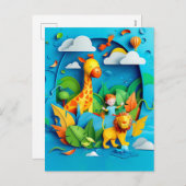 Future Wildlife Explorer Dream voor kinderen Feestdagenkaart (Voorkant / Achterkant)