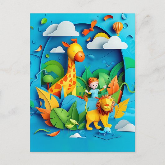 Future Wildlife Explorer Dream voor kinderen Feestdagenkaart (Voorkant)