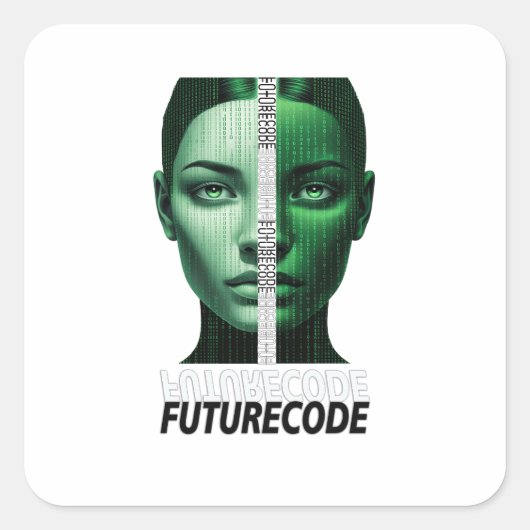 FUTURECODE VIERKANTE STICKER (Voorkant)