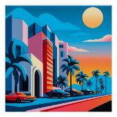 Futurisme Stad Perfect Poster (Voorkant)