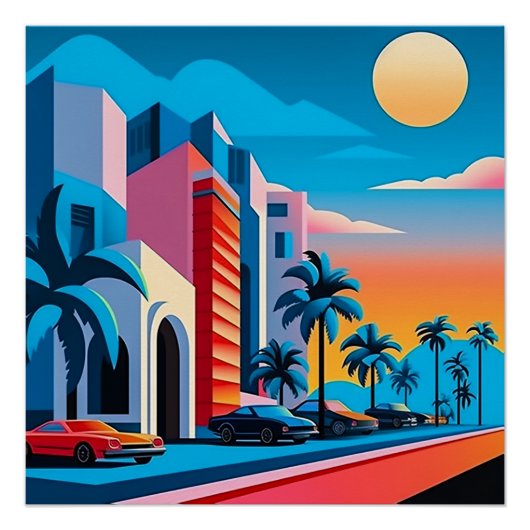 Futurisme Stad Perfect Poster (Voorkant)