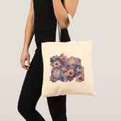 Futurisme Tinted Bloemen Design Canvas tas (Voorkant (product))