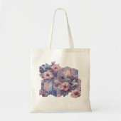 Futurisme Tinted Bloemen Design Canvas tas (Voorkant)
