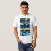 Futurismo Drive: Ultra Sci-Fi auto ontketend T-shirt (Voorkant volledig)