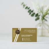 Futurist Slanting White Lines Modern Consultant Visitekaartje (Staand voorkant)