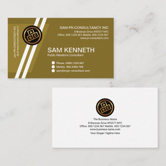 Futurist Slanting White Lines Modern Consultant Visitekaartje (Voorkant / Achterkant)