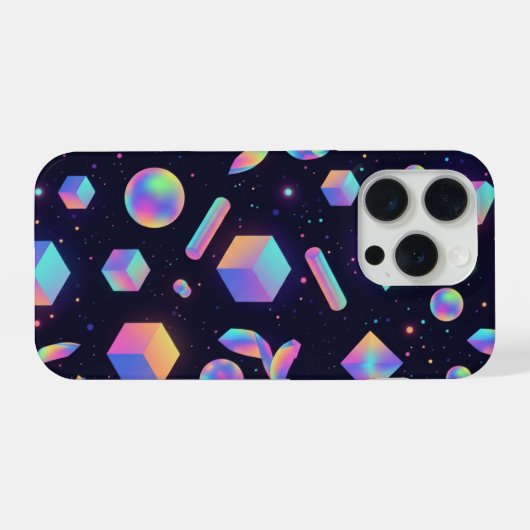 Futuristic 3D Holographic Geometric Phone Case iPhone Hoesje (Achterkant horizontaal)