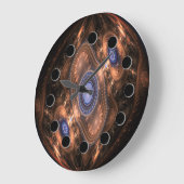 Futuristic Abstract Copper Wall Clock Grote Klok (Hoek)