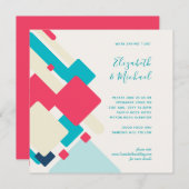 Futuristic Abstracte bruiloft Uitnodiging (Voorkant / Achterkant)